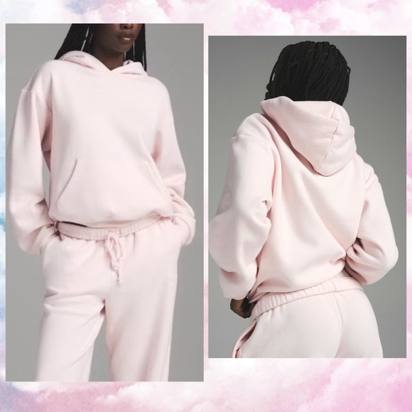 SKIMS Tops - Skims Cotton Fleece Classic Pullover Hoodie Barely Pink